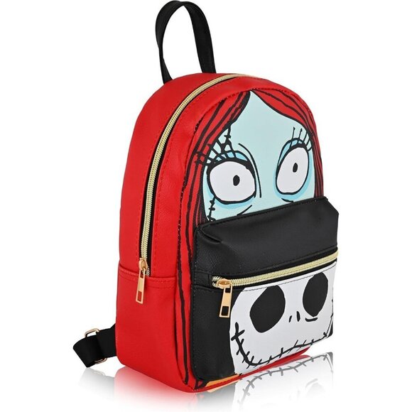 Unisex | Cute PU Leather 10" Jack Skellington Mini Backpack Purse Shoulder Purs - Picture 2 of 6